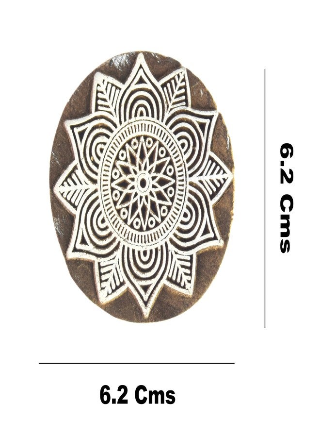 Global Art Round Shape Textile Printing Block - Collectible Fabric Border Stamp - Wooden Floral Print Stamp Blocks for Textile Block Printing i77-210 - Image 5